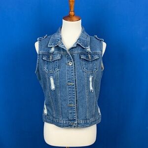 Stylish Blue Denim Vest